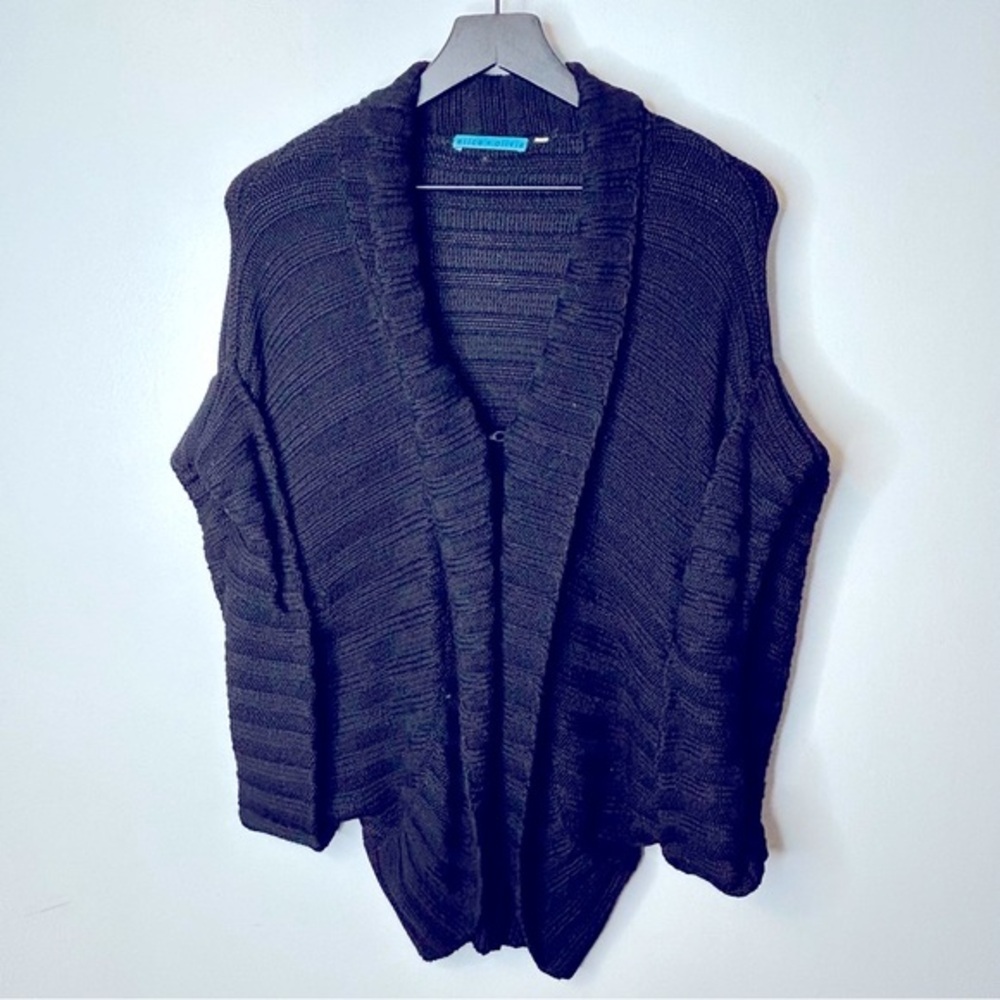Alice‎ + Olivia Black Wool Blend Shawl Cardigan